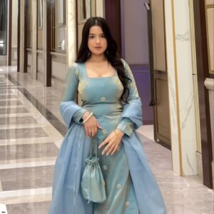 💙 Royal Ice Blue Pakistani Suit Set with Sequence Work Dupatta 💙