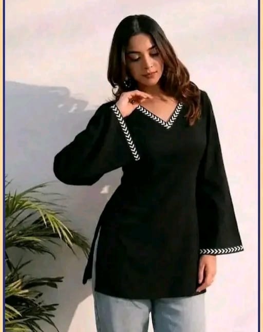 Elegant Black Short Kurti✨ - Image 3