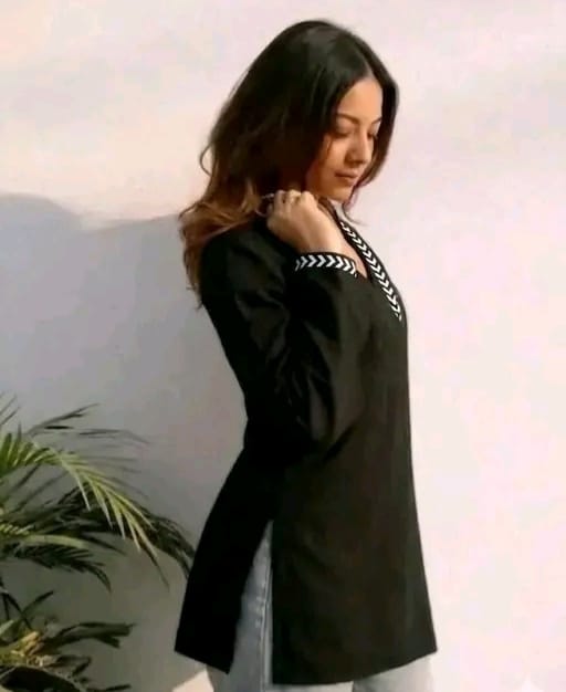 Elegant Black Short Kurti✨