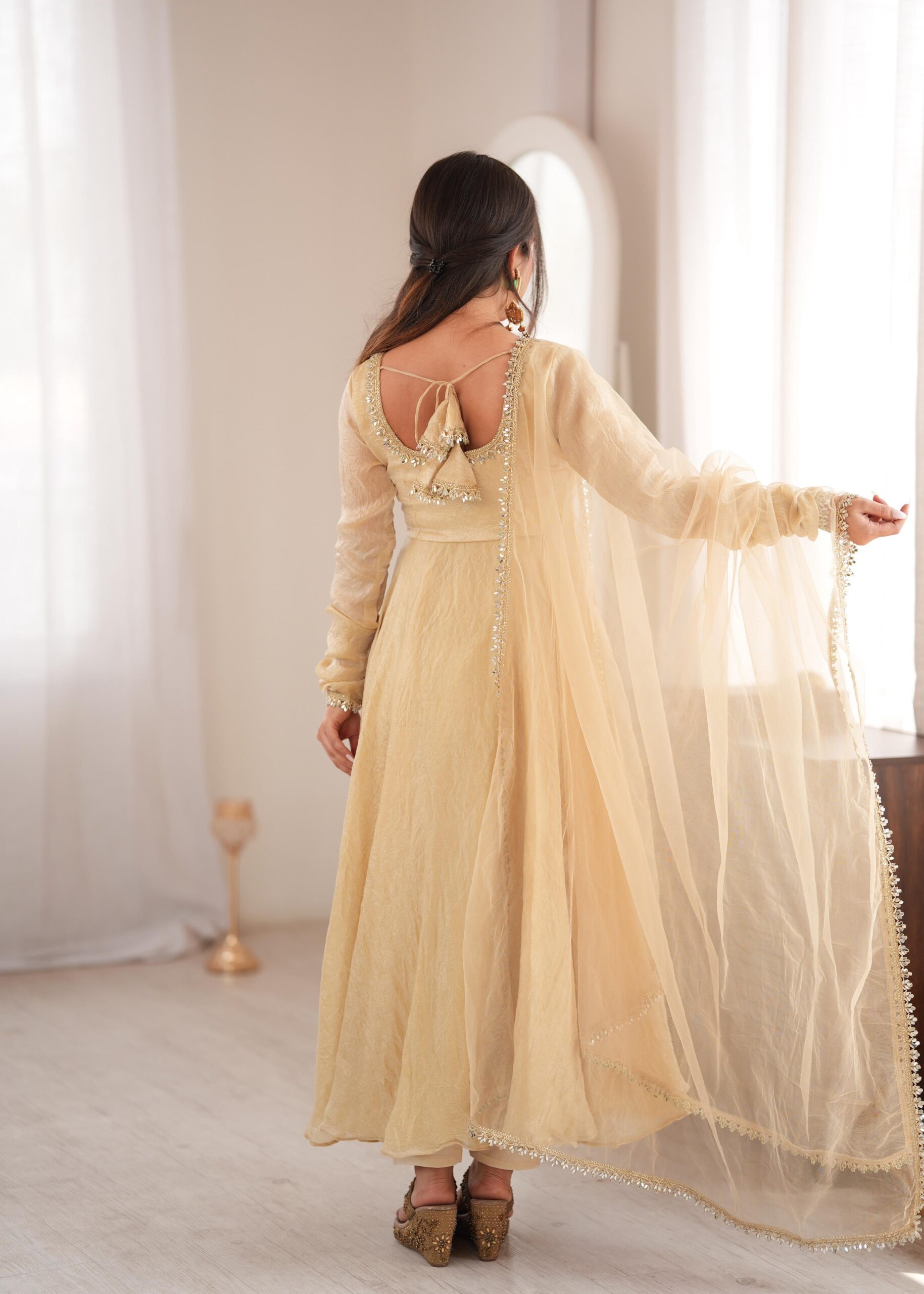Royal Mirror Work Anarkali Set - Image 4