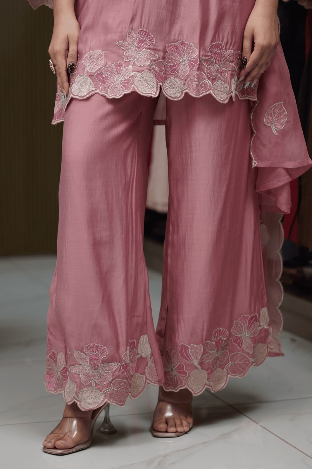 Dusty Pink Elegant Sharara Palazzo Set 🌸 - Image 4