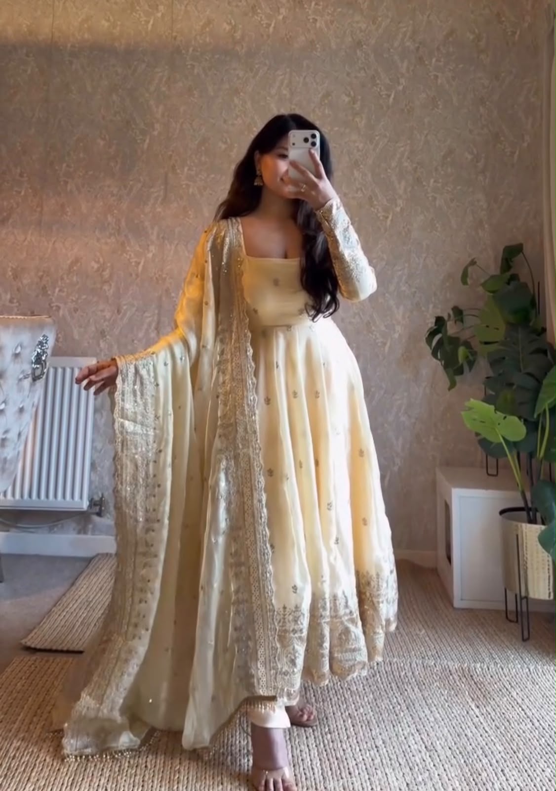 ✨ Designer Fendy Silk Gown Pant & Dupatta Set - Image 7